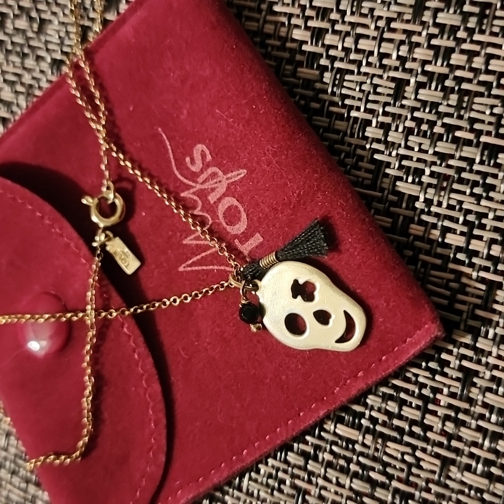 TOUS Vermeil Silver Motif Necklace with Onyx